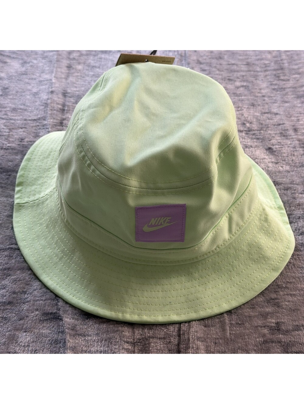 Nike Kids Apex Bucket Hat Lime Green Purple Logo One Size FB5648-376 NWT